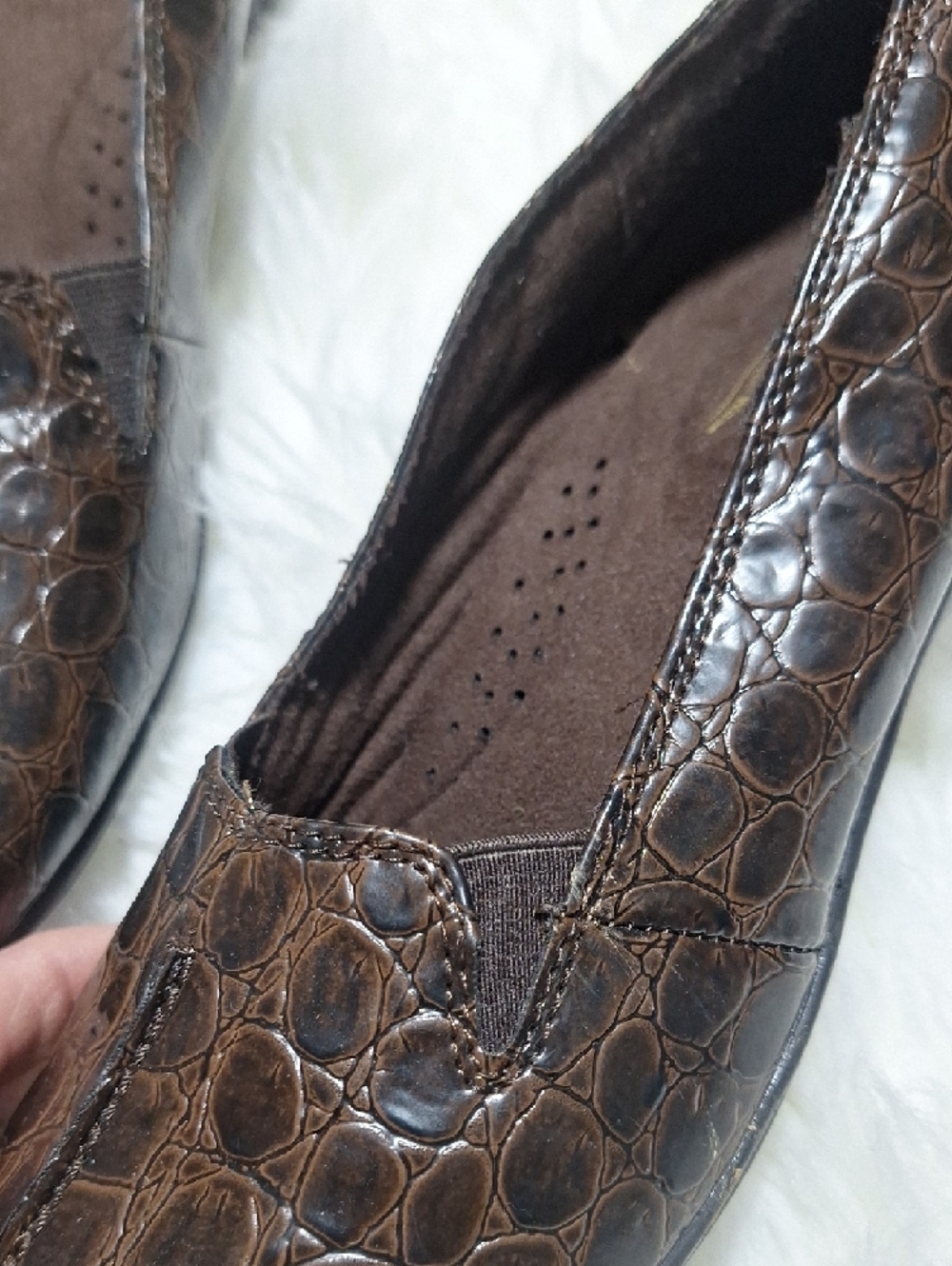 easy street Brown Croc-Embossed Slip-On Flats - Picture 5 of 9